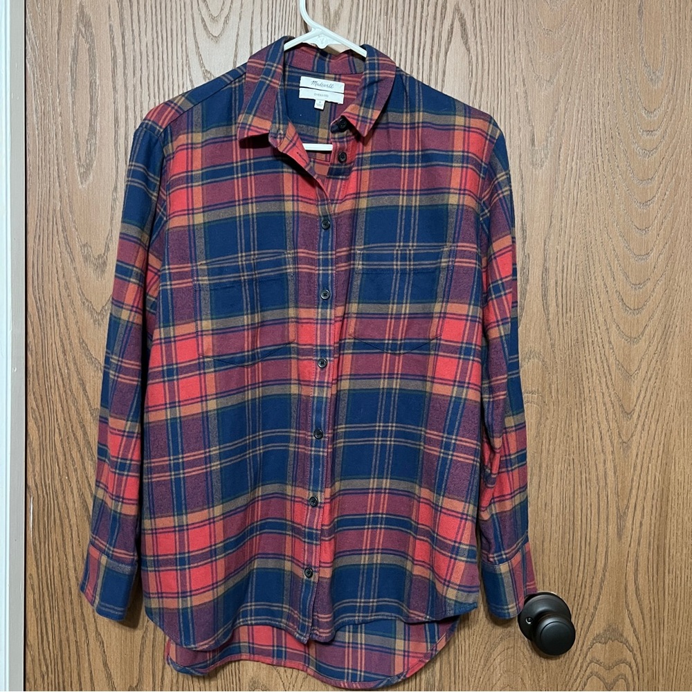 Madewell oversized ex-boyfriend flannel plaid, cozy